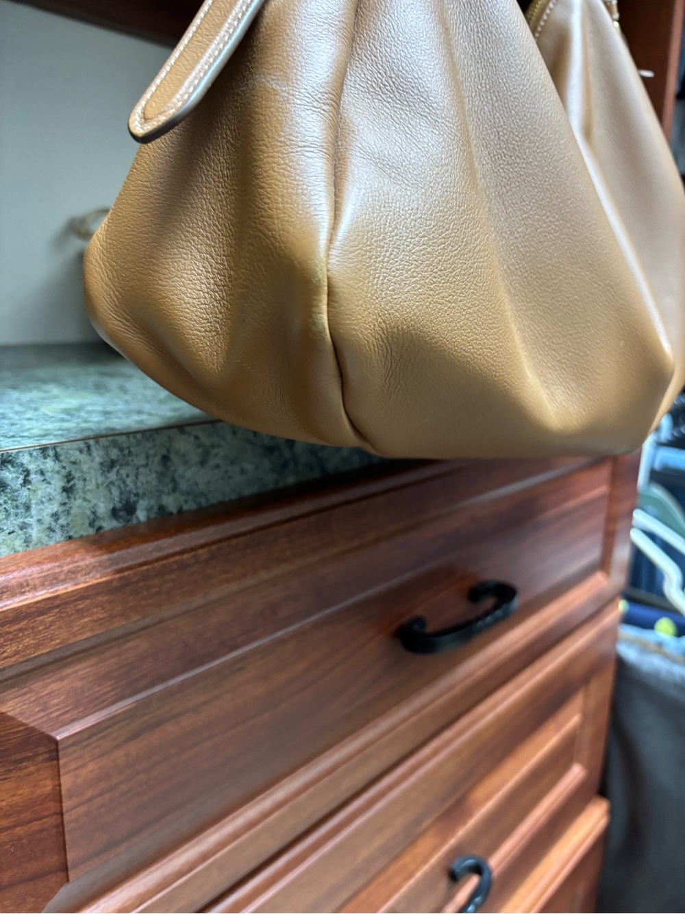 Prada Brown/Tan Leather Slouchy Shoulder Bag - Picture 4 of 5
